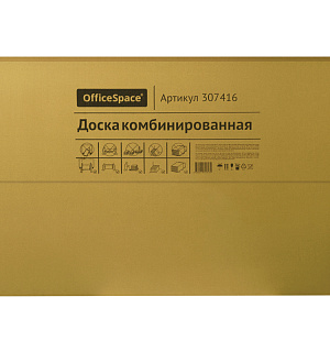 Доска магнитно-маркерная/пробковая OfficeSpace, 60*90см, алюминиевая рамка