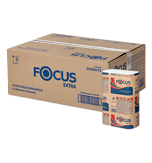 Полотенца бумажные лист. Focus (Z-сл) 2-слойные, 200л/пач. 21,5*24см, белые