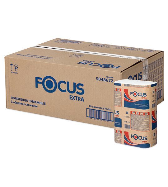 Полотенца бумажные лист. Focus (Z-сл) 2-слойные, 200л/пач. 21,5*24см, белые