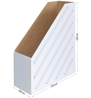 Накопитель-лоток архивный из микрогофрокартона OfficeSpace, 100мм, белый, до 900л.