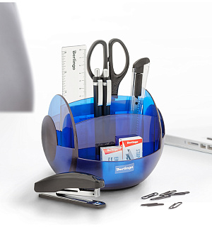 Настольный органайзер Berlingo "FR", 9 предметов, вращающийся, синий