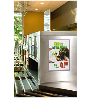 Комплект рамок самоклеящихся магнитных информационных 2шт. Durable "Duraframe" А3, серебристый метал