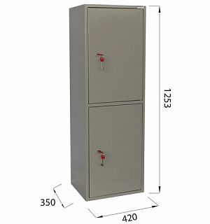 Шкаф металлический для документов BRABIX "KBS-023Т", 1253х420х350 мм, 27,5 кг, 2 отделения, сварной, 291155