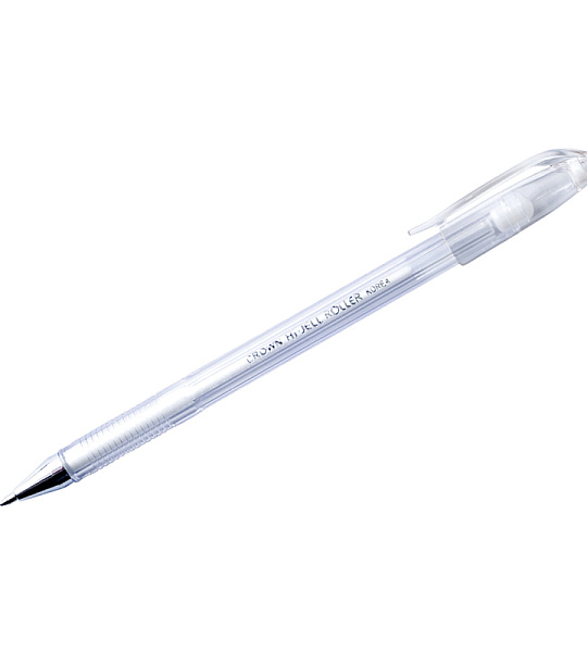 Ручка гелевая Crown "Hi-Jell Pastel" пастель белая, 0,8мм