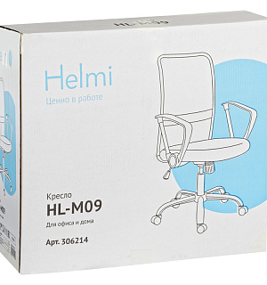 Кресло оператора Helmi HL-M09 "Instance", ткань/сетка черная, механизм качания, хром