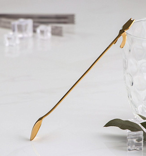 Ложка барная Magistro «Котик», 20×3,3×1,5 см, цвет золотой