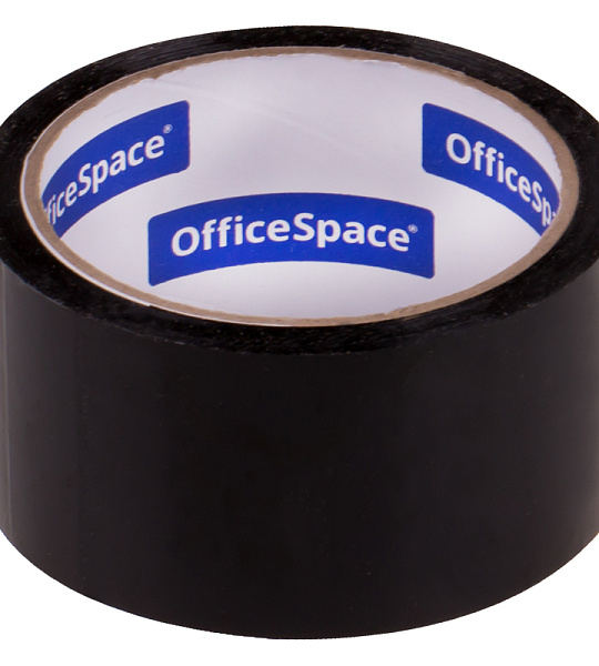 Клейкая лента упаковочная OfficeSpace, 48мм*40м, 45мкм, черная, ШК