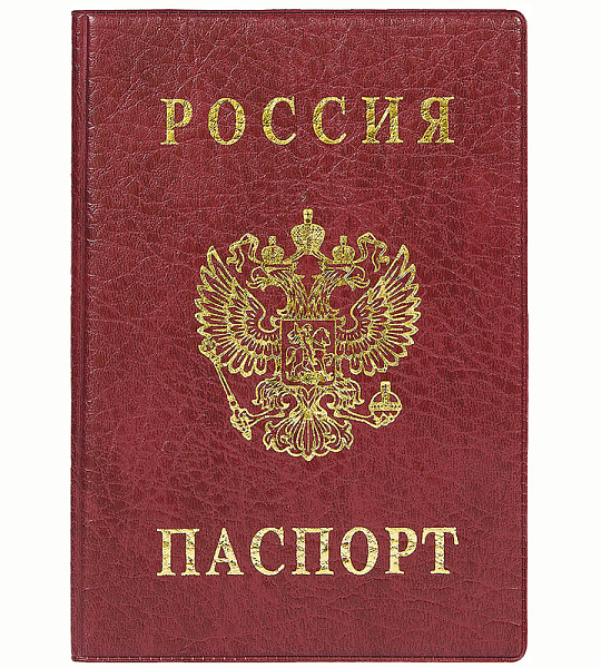 Обложка для паспорта ДПС, ПВХ, тиснение "Герб", бордовый