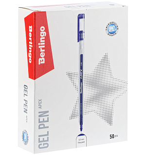 Ручка гелевая Berlingo "Apex", синяя, 0,5мм