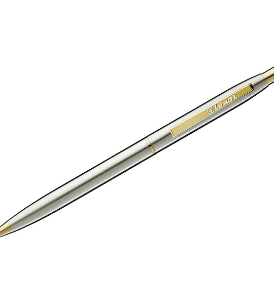 Ручка шариковая Luxor "Sterling" синяя, 1,0мм, корпус хром/золото, кнопочный механизм