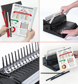 Пружины пластиковые для переплета, КОМПЛЕКТ 50 шт., 38 мм (для сшивания 281-340 л.), черные, BRAUBERG, 530821