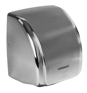 Сушилка для рук SONNEN HD-230S, 2100 Вт, нержавеющая сталь, антивандальная, хром, 604195