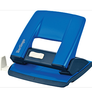 Дырокол Berlingo "Power TX" 20л., металлический, с фиксатором и линейкой, синий