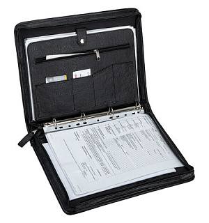 Папка из кожзаменителя на молнии с ручкой, 8-013