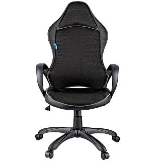 Кресло игровое Helmi HL-S02 "Virage", экокожа/ткань черная