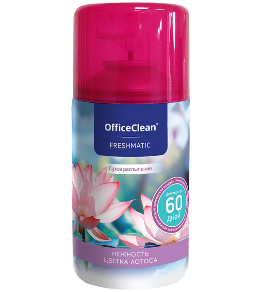 Сменный баллон для освежителя воздуха OfficeClean "Нежность цветка лотоса", сухое распыление, 250мл