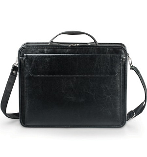 Портфель "Паритет", 38х29х6 см, искусственная кожа, 3 отделения, на молнии, черный