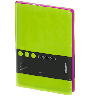 Записная книжка А5 80л., кожзам, Berlingo "Fuze", цветной срез, салатовый