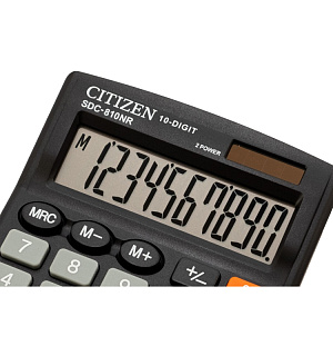 Калькулятор настольный КОМПАКТНЫЙ Citizen бух. SDC-810NR 10раз. дв.пит черн