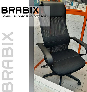 Кресло офисное BRABIX PREMIUM "Stalker EX-608 PL", ткань-сетка/кожзам, черное, 532090