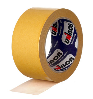 Клейкая лента двухсторонняя  UNIBOB 50мм х 10м (полипропилен)
