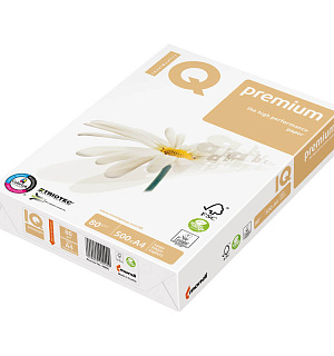 Бумага IQ "Premium" А4, 80г/м2, 500л., 172%