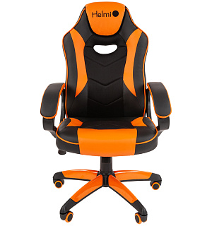 Кресло игровое Helmi HL-S16 "Pilot", экокожа, черная/оранжевая, механизм качания