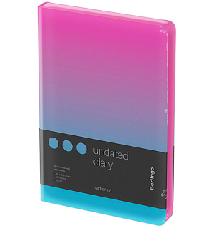 Ежедневник недатир. A5, 136л., кожзам, Berlingo "Radiance", розовый/голубой градиент