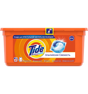 Капсулы для машинной стирки Tide "Альпийская свежесть", 3в1 Pods, 30шт.*24,8г (ПОД ЗАКАЗ)