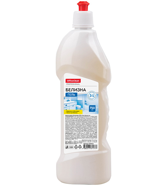 Средство чистящее отбеливающее Office Clean"Белизна-ГЕЛЬ", ультра, 3в1 хлор, 750мл