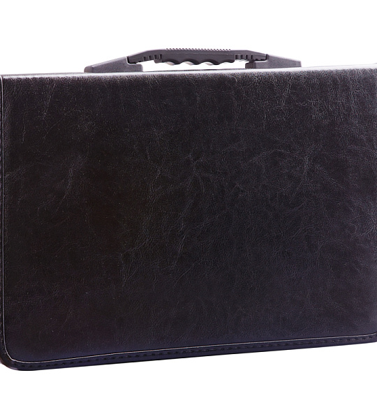 Папка деловая OfficeSpace "Dublin" кожзам, на молнии, ручка-трансформер