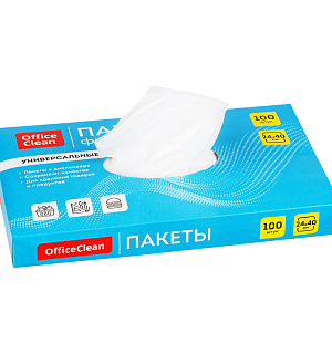 Пакеты фасовочные OfficeClean, универсальные, 25*40см, ПВД, 16мкм, в диспенсере, 100шт.