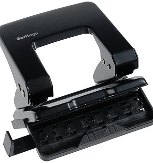 Дырокол Berlingo "Universal" 20л., металлический, черный, с линейкой