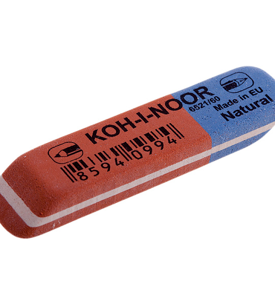 Ластик Koh-I-Noor "Blue Star" 60, скошенный, комбинированный, натуральный каучук, 57*14*8мм