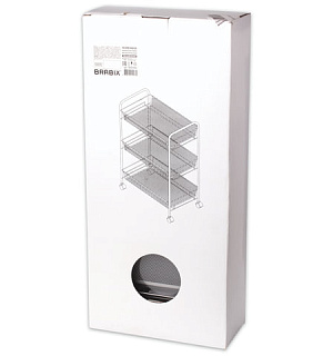 Этажерка (тележка) BRABIX офисно-бытовая 3 яруса, на колесах, металл, серебристая, 43,5х26х62,5 см, 603752