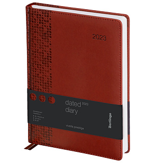 Ежедневник датированный 2023г., А4-(B5), 184л., кожзам, Berlingo "Vivella Prestige", коричневый