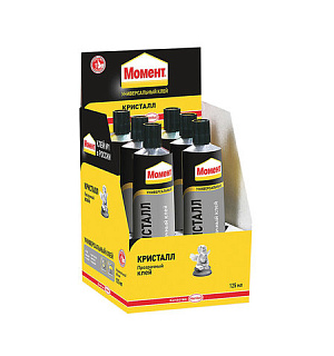 Клей универсальный МОМЕНТ Кристалл, 125 мл, в шоу-боксе, 873867