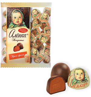 Конфеты шоколадные КРАСНЫЙ ОКТЯБРЬ "Аленка", крем-брюле, купол, 250 г, пакет, КО08238