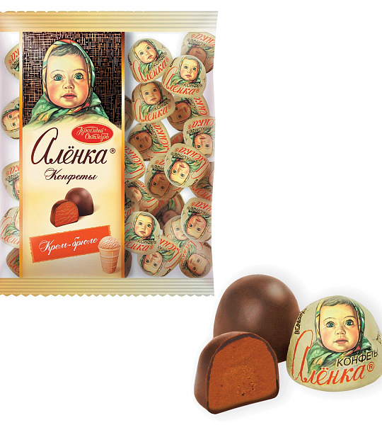 Конфеты шоколадные КРАСНЫЙ ОКТЯБРЬ "Аленка", крем-брюле, купол, 250 г, пакет, КО08238