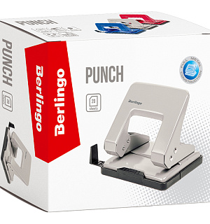 Дырокол Berlingo "Universal" 20л., металлический, серый