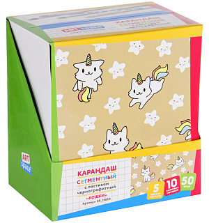 Карандаш сегментный ArtSpace "Кошки", с ластиком