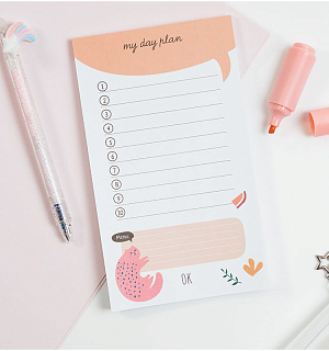 Блок для записей (To Do list) MESHU 10,0*17,0см, 50л., "Meow", на склейке