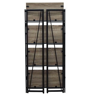 Стеллаж на металлокаркасе BRABIX "LOFT SH-001", 600х300х1250 мм, складной, цвет дуб антик, 641229