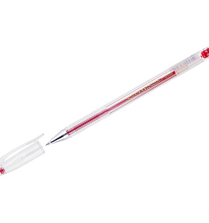 Ручка гелевая Crown "Hi-Jell" красная 0,5мм, штрих-код