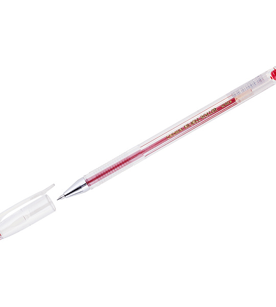 Ручка гелевая Crown "Hi-Jell" красная 0,5мм, штрих-код