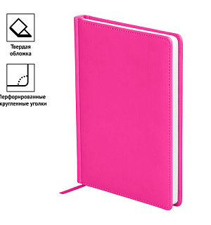 Ежедневник датированный 2023г., A5, 176л., кожзам, OfficeSpace "Winner", фуксия