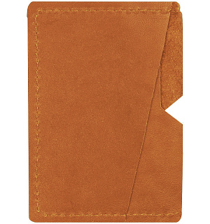 Кардхолдер OfficeSpace, 3 отделения, 10*7см, натуральная кожа, светло-коричневый