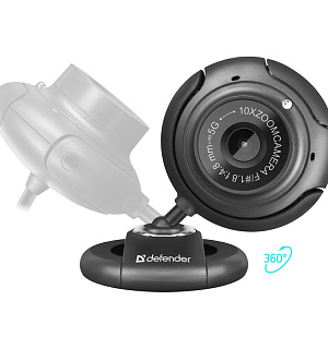 Веб-камера Defender C-2525HD, 2МП, 1600*1200, микрофон, кнопка фото, USB 2.0