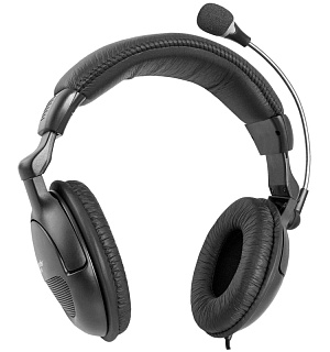 Наушники с микрофоном Defender "Orpheus" HN-898 (с регулятором громкости), 3м, черный