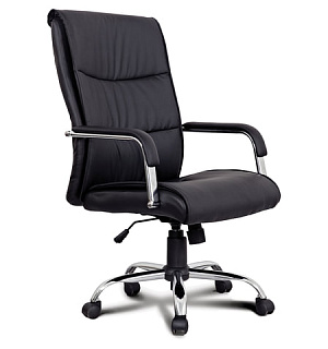 Кресло офисное BRABIX "Space EX-508", экокожа, хром, черное, 530860